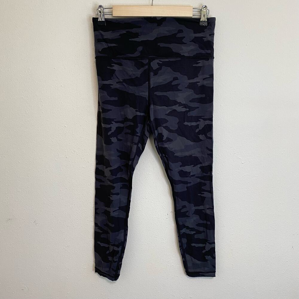 Athleta Women's Leggings Elation 7/8 Ankle Camo Black Grey Yoga Workout Medium